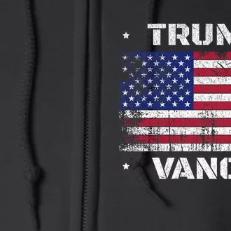 Trump Vance 2024 Distressed Us Flag Election President 2024 Full Zip Hoodie