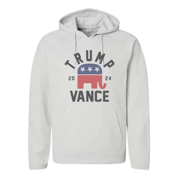 Trump Vance 2024 President Trump Supporter Re Election Performance Fleece Hoodie