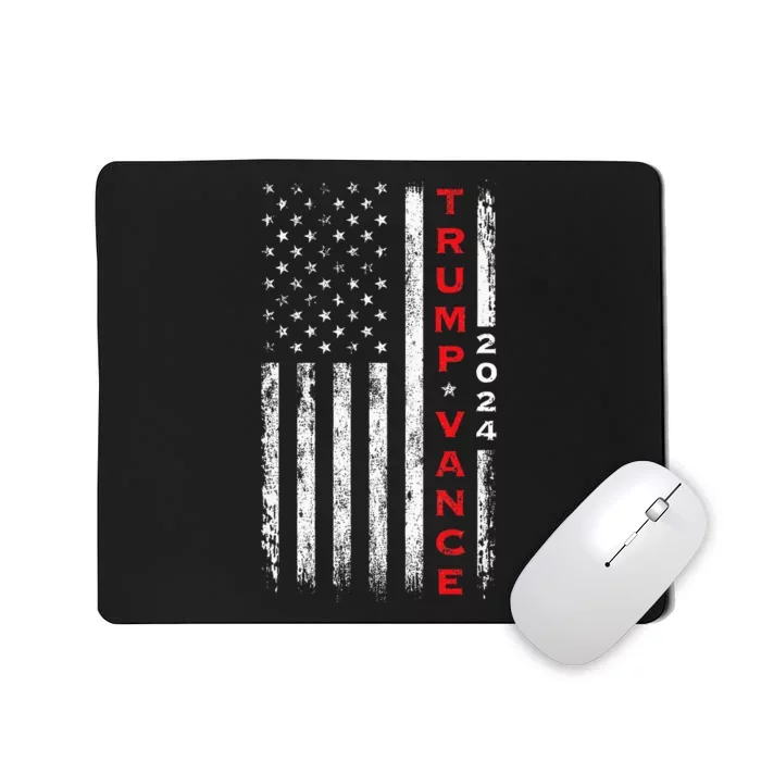 Trump Vance 2024 Vintage Subdued Vertical Flag Mousepad