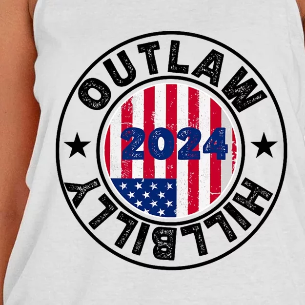 Trump Vance 2024 45 47 For President Outlaw Hillbilly 2024 Women's Knotted Racerback Tank