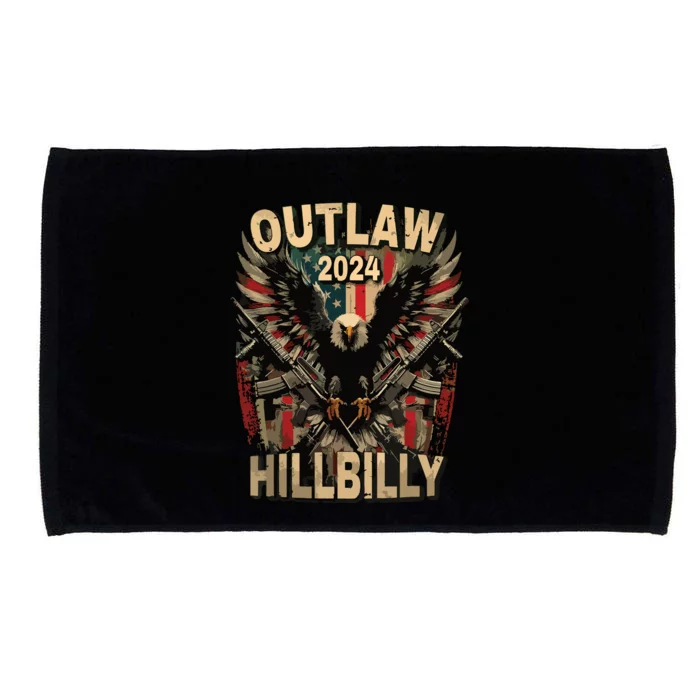 Trump Vance 2024 Outlaw Hillbilly Us Flag Vintage Elections Microfiber Hand Towel