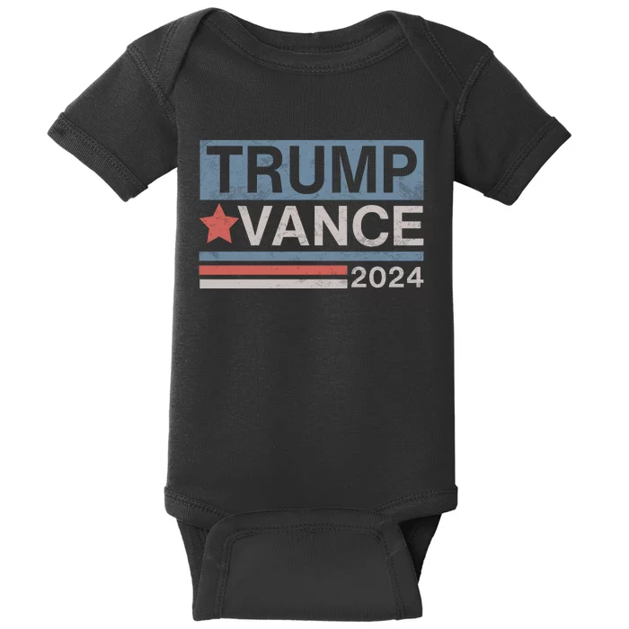 Trump Vance 2024 Retro Stripe Trump Jd Vance Baby Bodysuit