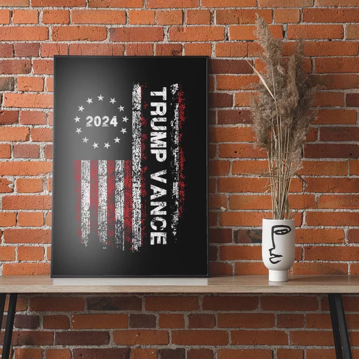 Trump Vance 2024 Us Flag Vintage Election President 2024 Poster