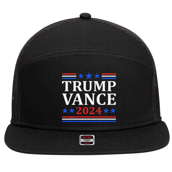 Trump Vance 2024 President And Vp Election 7 Panel Mesh Trucker Snapback Hat