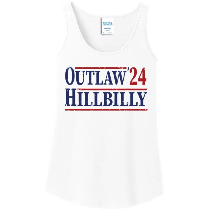 Trump Vance 2024 Outlaw Hillbilly Us Flag Vintage Ladies Essential Tank