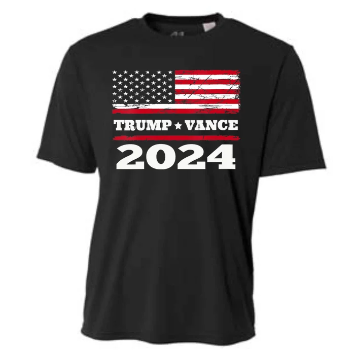 Trump Vance 2024 President Trump Supporter Re Election Flag Cooling Performance Crew T-Shirt