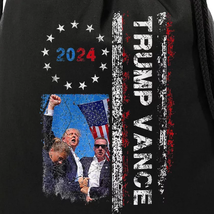 Trump Vance 2024 Retro Stripe Trump Jd Vance Drawstring Bag