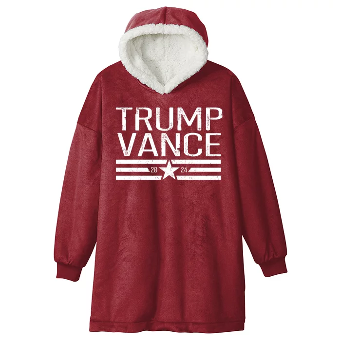 Trump Vance 2024 Star Vintage Hooded Wearable Blanket