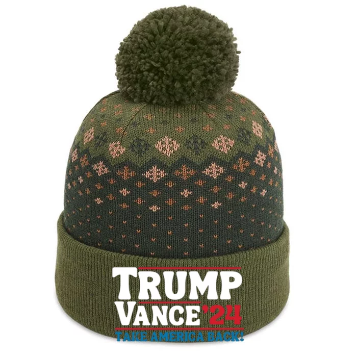 Trump Vance 2024 Vp Take America Back The Baniff Cuffed Pom Beanie