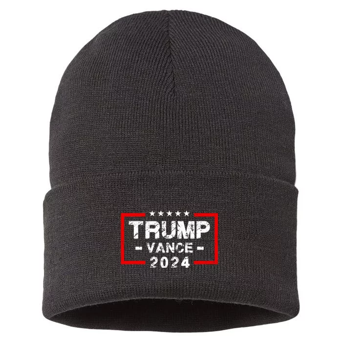 Trump Vance 2024 Funny Election Sustainable Knit Beanie