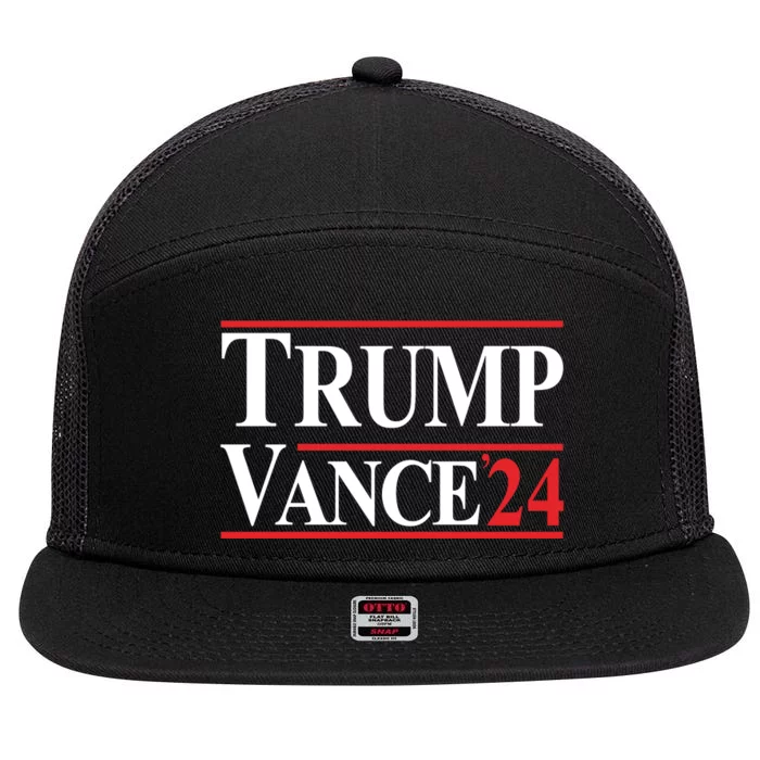 Trump Vance 2024 7 Panel Mesh Trucker Snapback Hat