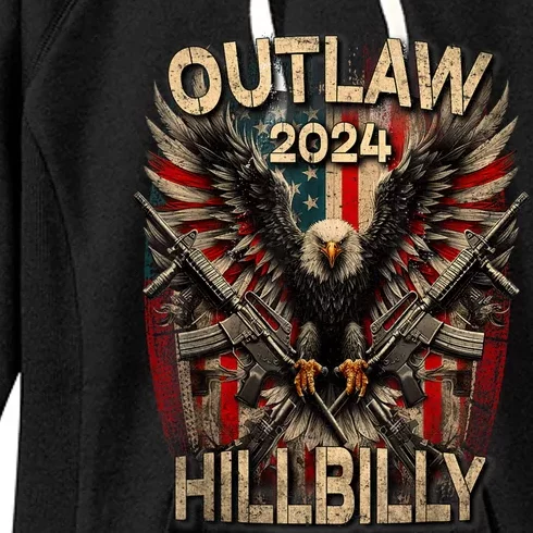 Trump Vance 2024 Outlaw Hillbilly Usa Flag Women's Fleece Hoodie