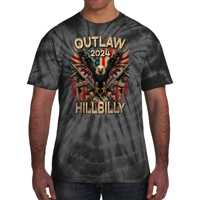 Trump Vance 2024 Outlaw Hillbilly Usa Flag Tie-Dye T-Shirt