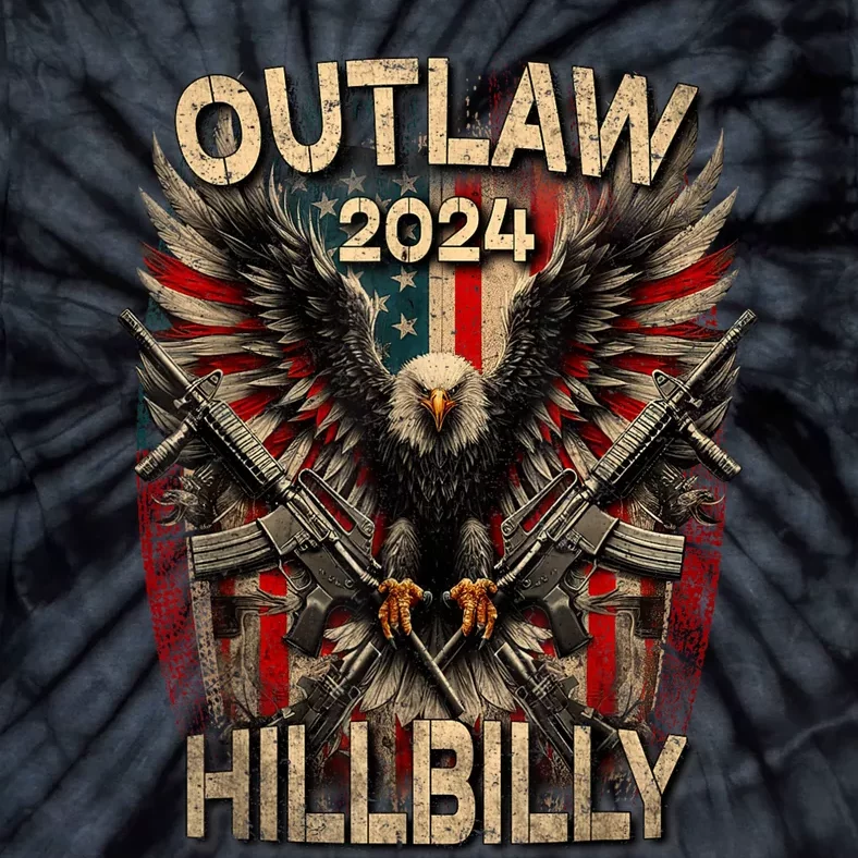 Trump Vance 2024 Outlaw Hillbilly Usa Flag Tie-Dye T-Shirt