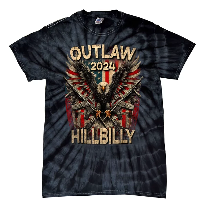 Trump Vance 2024 Outlaw Hillbilly Usa Flag Tie-Dye T-Shirt