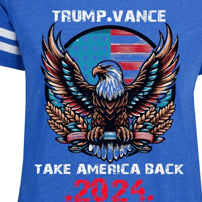 Trump Vance 2024 Vp Eagle America Election Take America Back Enza Ladies Jersey Football T-Shirt