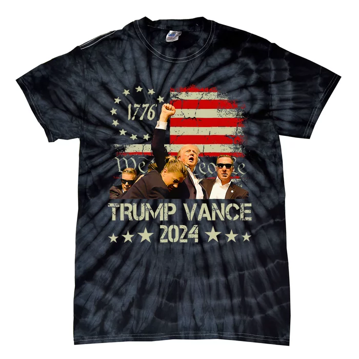 Trump Vance 2024 President Trump Supporter Reelection Tie-Dye T-Shirt