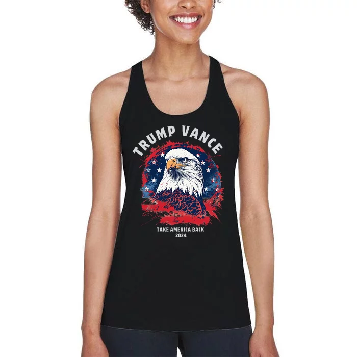 Trump Vance 2024 Vp Eagle America Election Take America Back Women's Racerback Tank