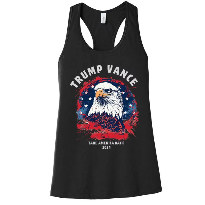 Trump Vance 2024 Vp Eagle America Election Take America Back Women's Racerback Tank