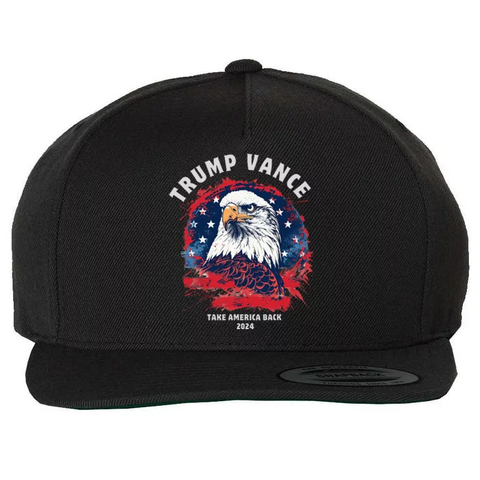 Trump Vance 2024 Vp Eagle America Election Take America Back Wool Snapback Cap