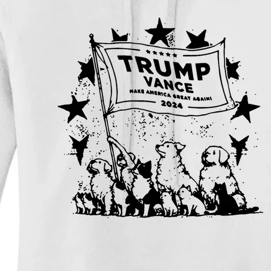 Trump Vance 2024 Election Cats And Dogs For Trump Women's Pullover Hoodie