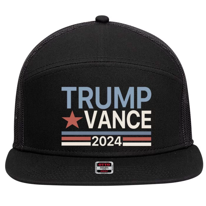 Trump Vance 2024 7 Panel Mesh Trucker Snapback Hat