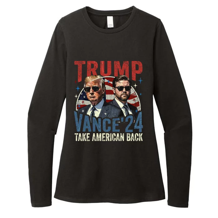 Trump Vance 2024 Donald Trump J.D. Vance Take America Back Womens CVC Long Sleeve Shirt