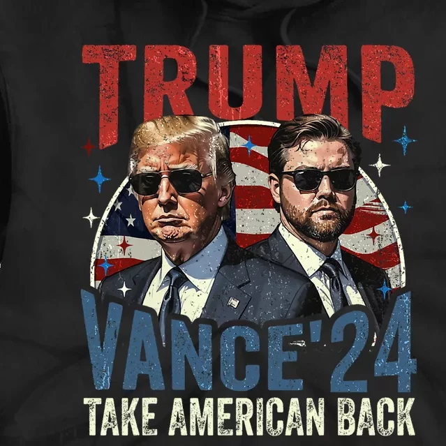 Trump Vance 2024 Donald Trump J.D. Vance Take America Back Tie Dye Hoodie