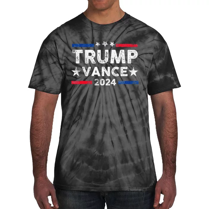 Trump Vance 2024 Us Flag Vintage Election President 2024 Gift Tie-Dye T-Shirt