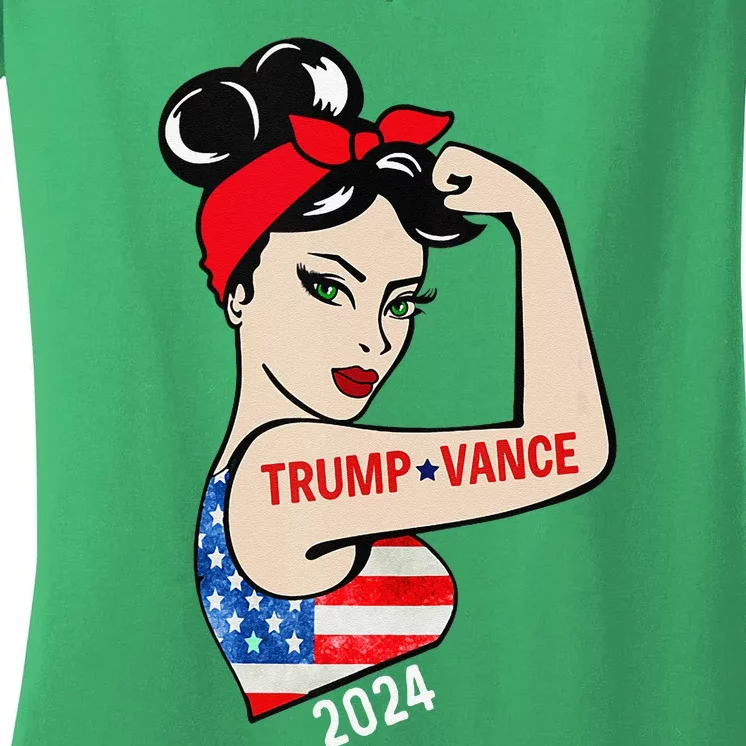 Trump Vance 2024 Vp Vice President America Election Women Gift Women's V-Neck T-Shirt