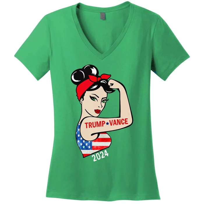 Trump Vance 2024 Vp Vice President America Election Women Gift Women's V-Neck T-Shirt