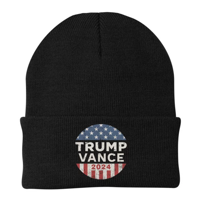 Trump Vance 2024 Vintage Button Usa Knit Cap Winter Beanie