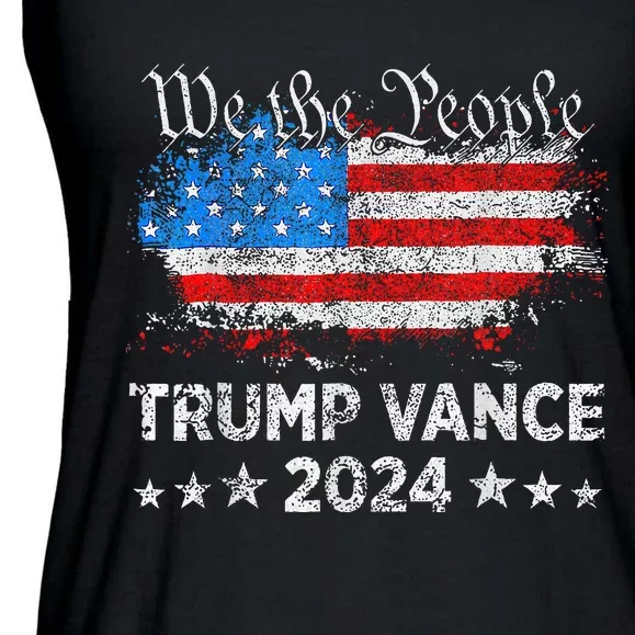 Trump Vance 2024 President Trump Supporter Reelection Ladies Essential Flowy Tank