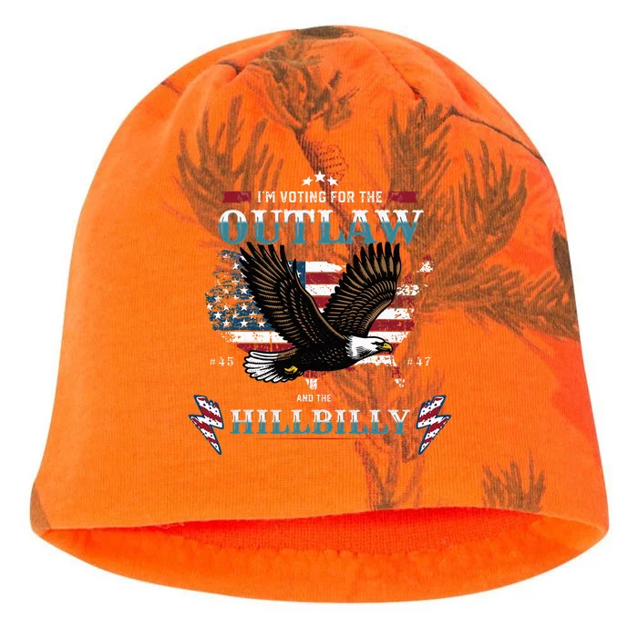 Trump Vance 2024 Donald Trump J.D. Vance Outlaw Hillbilly Kati - Camo Knit Beanie