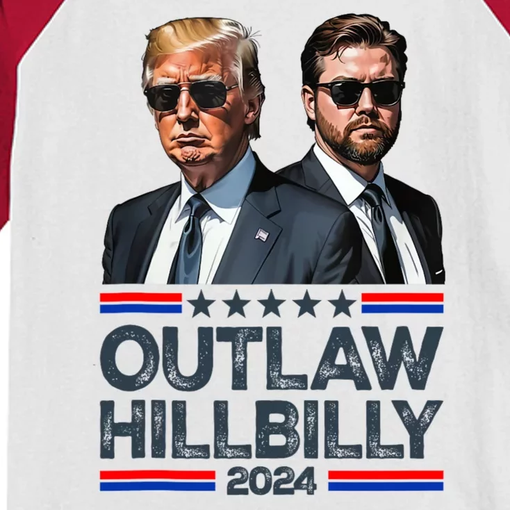 Trump Vance 2024 Outlaw Hillbilly Kids Colorblock Raglan Jersey