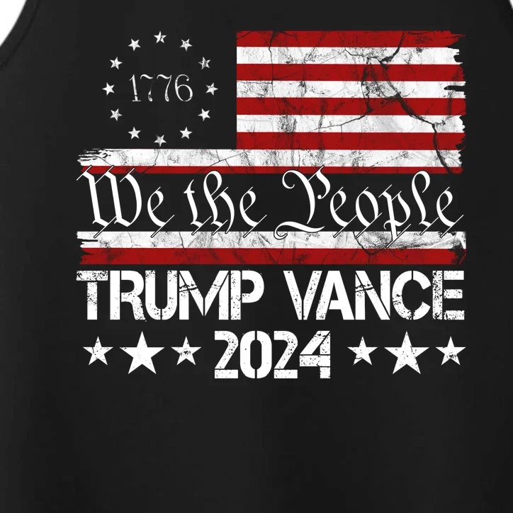 Trump Vance 2024 President Trump Usa Flag Election Performance Tank