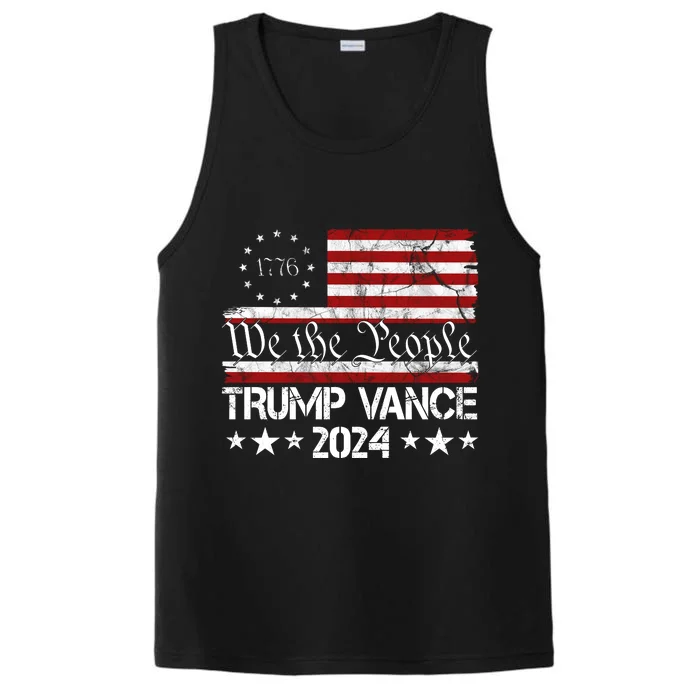 Trump Vance 2024 President Trump Usa Flag Election Performance Tank