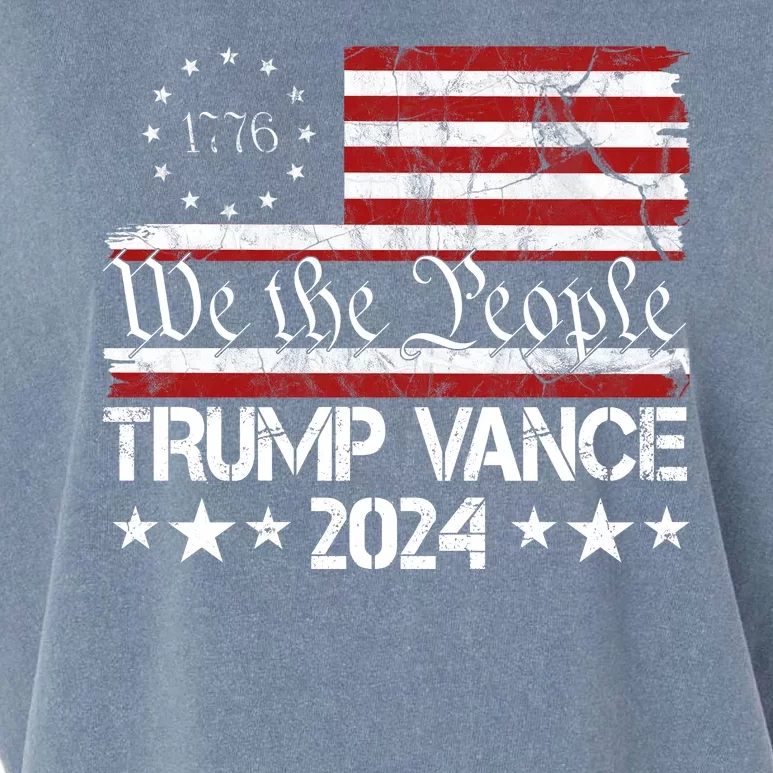 Trump Vance 2024 President Trump Usa Flag Election Garment-Dyed Women's Muscle Tee