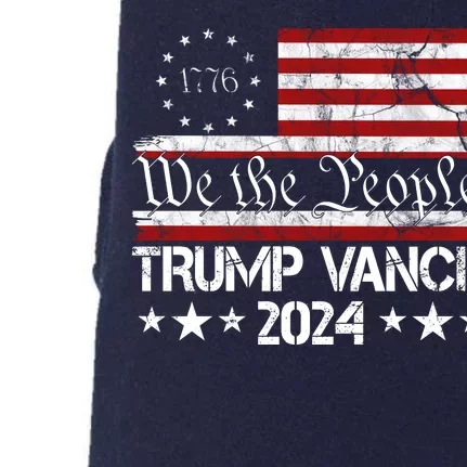 Trump Vance 2024 President Trump Usa Flag Election Doggie 3-End Fleece Hoodie