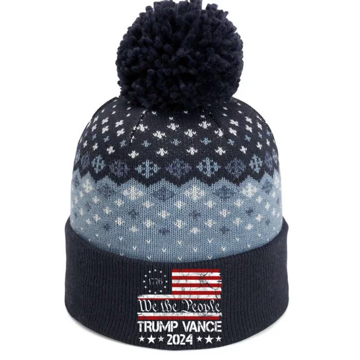 Trump Vance 2024 President Trump Usa Flag Election The Baniff Cuffed Pom Beanie