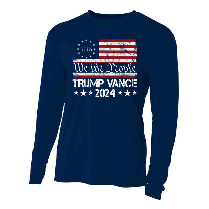 Trump Vance 2024 President Trump Usa Flag Election Cooling Performance Long Sleeve Crew