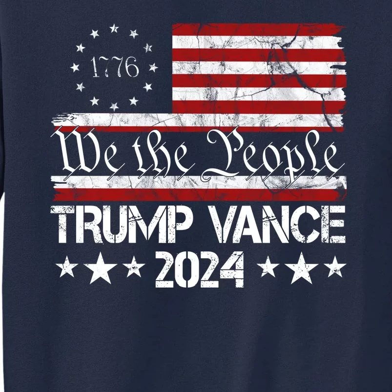 Trump Vance 2024 President Trump Usa Flag Election Tall Sweatshirt