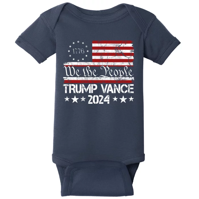 Trump Vance 2024 President Trump Usa Flag Election Baby Bodysuit