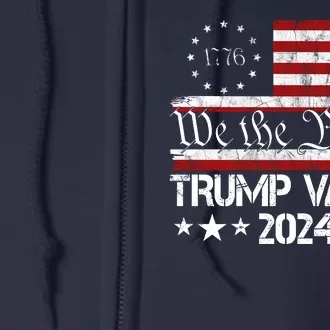 Trump Vance 2024 President Trump Usa Flag Election Full Zip Hoodie