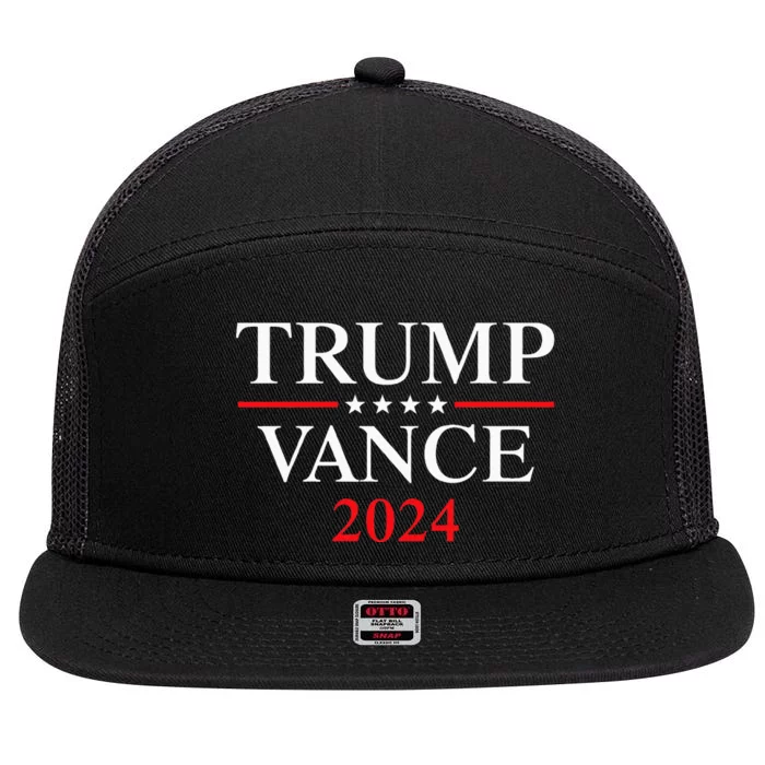 Trump Vance 2024 7 Panel Mesh Trucker Snapback Hat