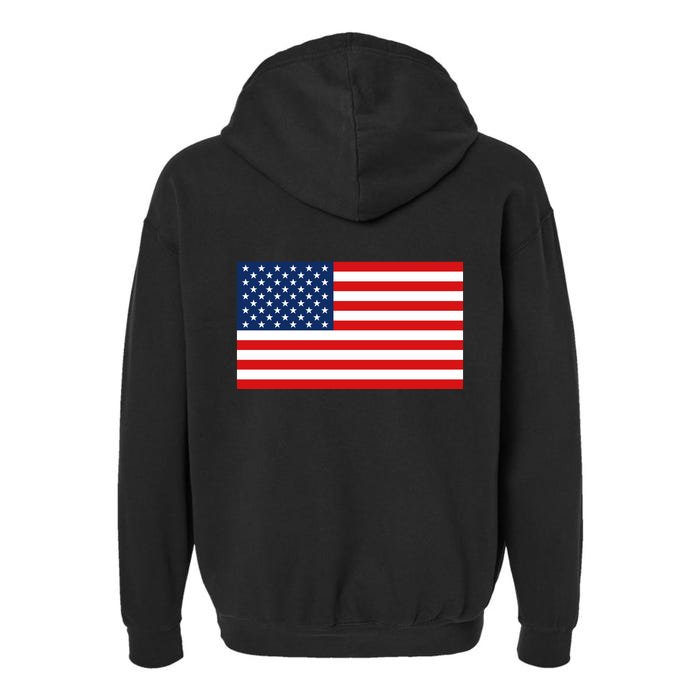 Trump Vance 2024 Star American Flag Front And Back Design Front & Back Garment-Dyed Fleece Hoodie