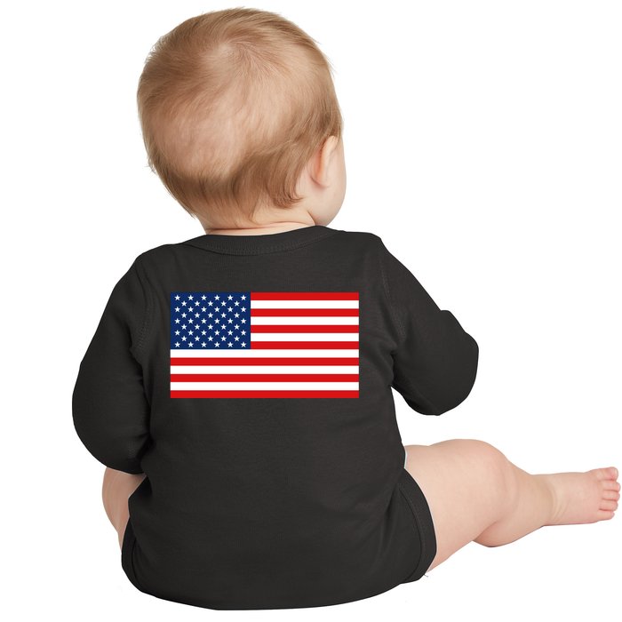 Trump Vance 2024 Star American Flag Front And Back Design Front & Back Baby Long Sleeve Bodysuit