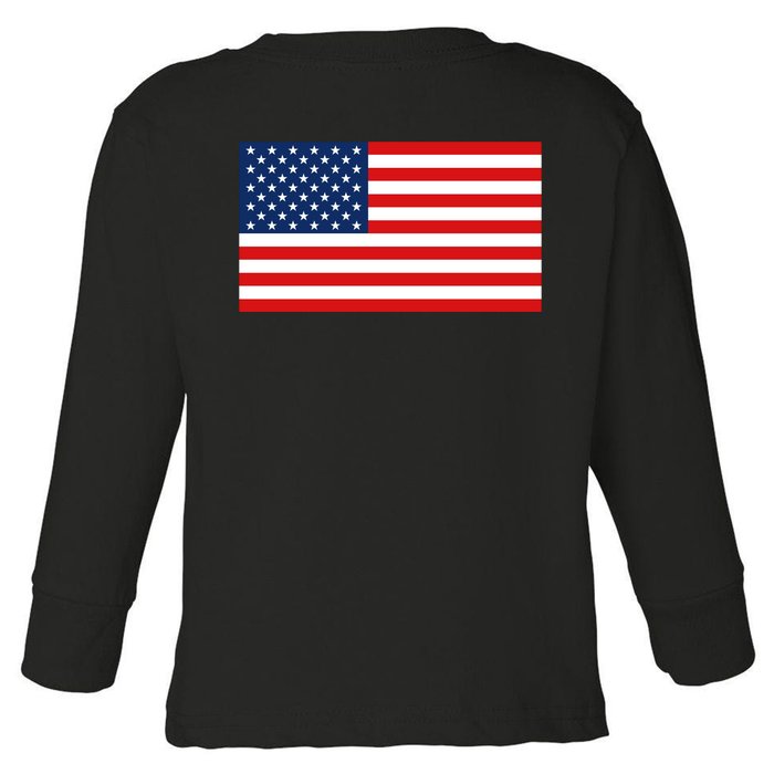 Trump Vance 2024 Star American Flag Front And Back Design Front & Back Toddler Long Sleeve Shirt