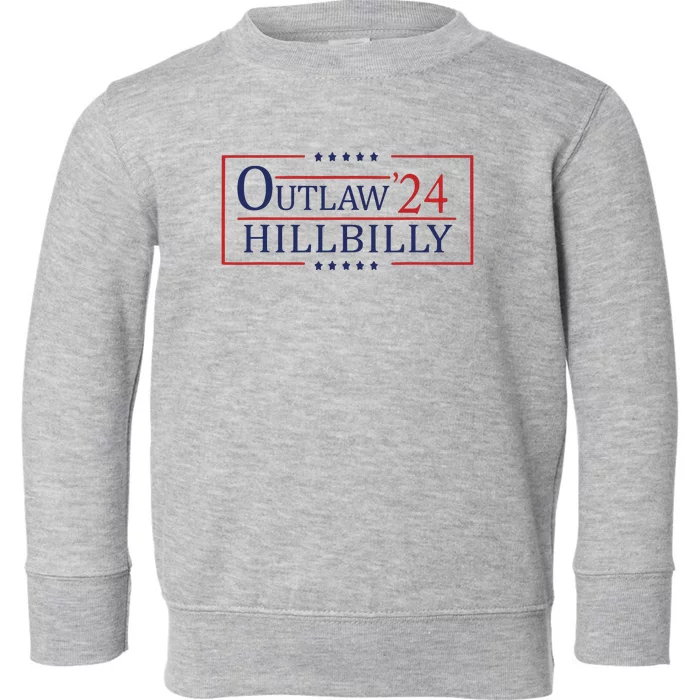 Trump Vance 24 Outlaw Hillbilly Us Flag Vintage Toddler Sweatshirt