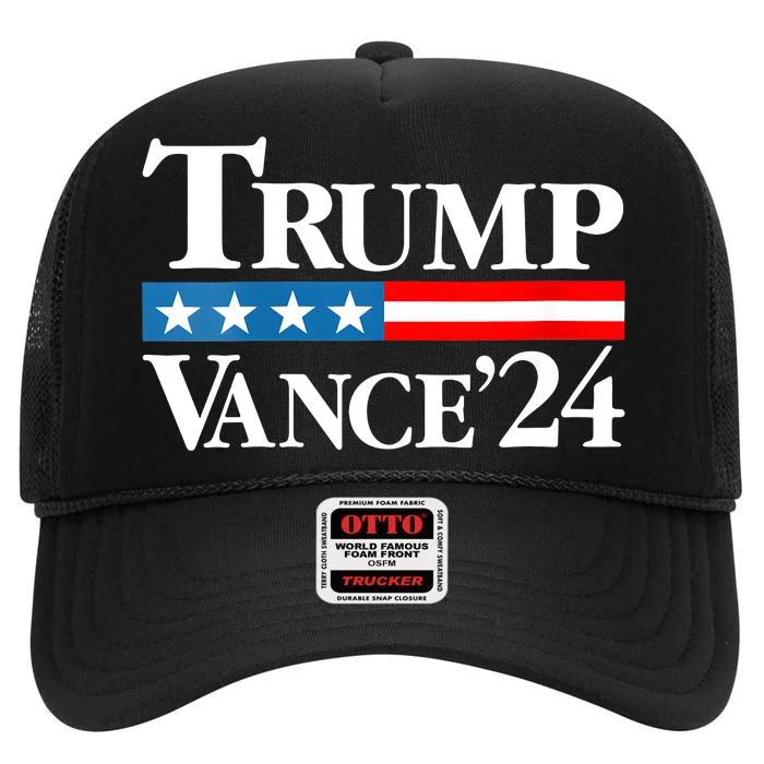 Trump Vance 2024 For President Vp Usa Election Patriotic High Crown Mesh Trucker Hat